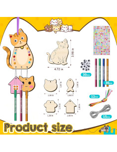 Kit de Campana de Viento TREACLUB para Niños - 12 Piezas de Madera 2