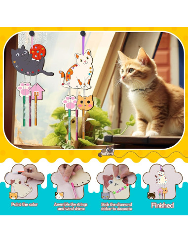 Kit de Campana de Viento TREACLUB para Niños - 12 Piezas de Madera