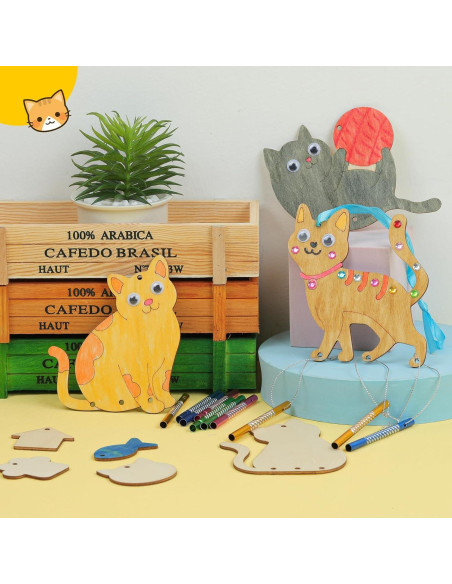 Kit de Campana de Viento TREACLUB para Niños - 12 Piezas de Madera