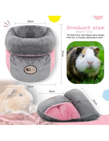 Cueva de Cuddle YUEPET para Cobayas y Pequeños Animales - Gris