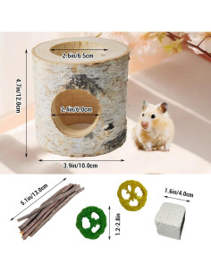 Túnel de Hámster de Madera MUYG, Juguete Natural 12x10x10 cm 2