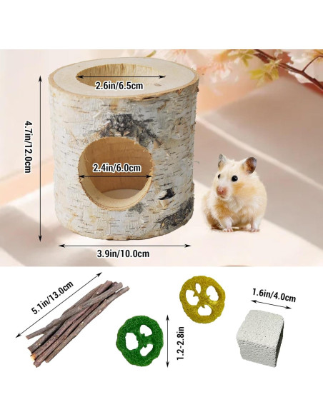 Túnel de Hámster de Madera MUYG, Juguete Natural 12x10x10 cm