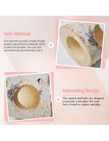 Túnel de Hámster de Madera MUYG, Juguete Natural 12x10x10 cm