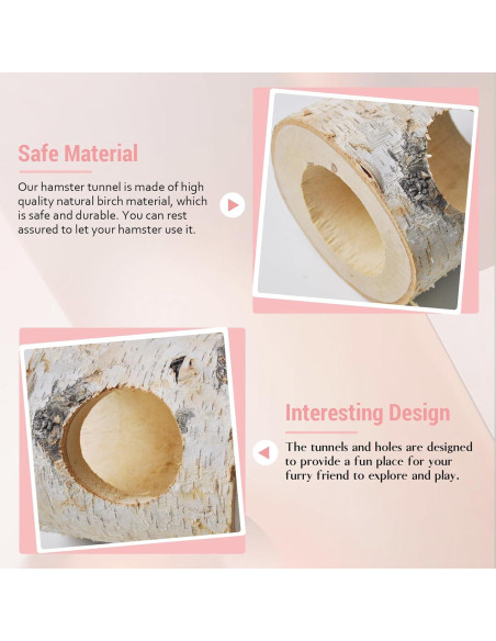 Túnel de Hámster de Madera MUYG, Juguete Natural 12x10x10 cm