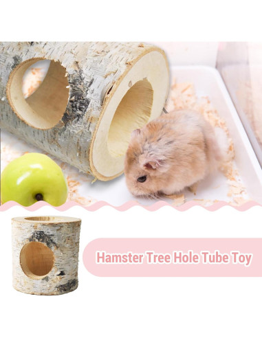 Túnel de Hámster de Madera MUYG, Juguete Natural 12x10x10 cm