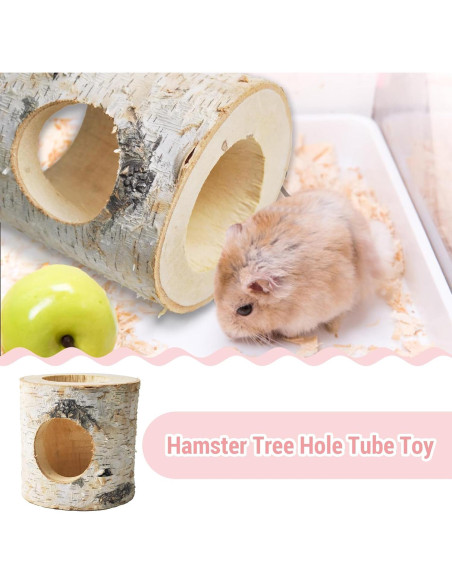 Túnel de Hámster de Madera MUYG, Juguete Natural 12x10x10 cm