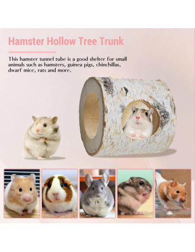 Túnel de Hámster de Madera MUYG, Juguete Natural 12x10x10 cm
