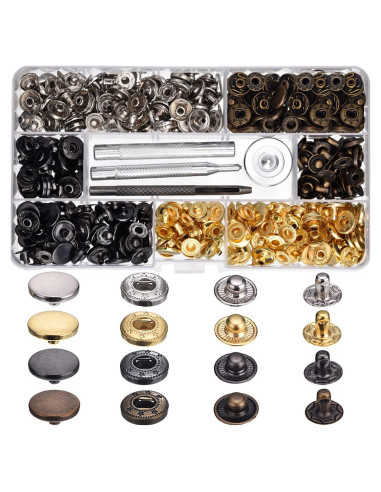 Kit de Broches de Presión Hotop 100 Piezas 12.5 mm Cuero