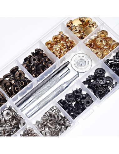 Kit de Broches de Presión Hotop 100 Piezas 12.5 mm Cuero