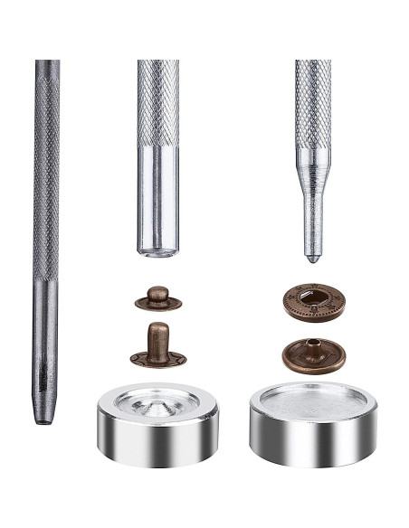 Kit de Broches de Presión Hotop 100 Piezas 12.5 mm Cuero