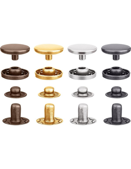 Kit de Broches de Presión Hotop 100 Piezas 12.5 mm Cuero