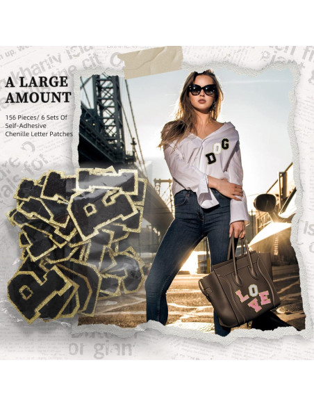 156 Piezas Parches de Letras Chenille Autoadhesivos Yeload 156 Piezas Parches de Letras Chenille Autoadhesivos Yeload