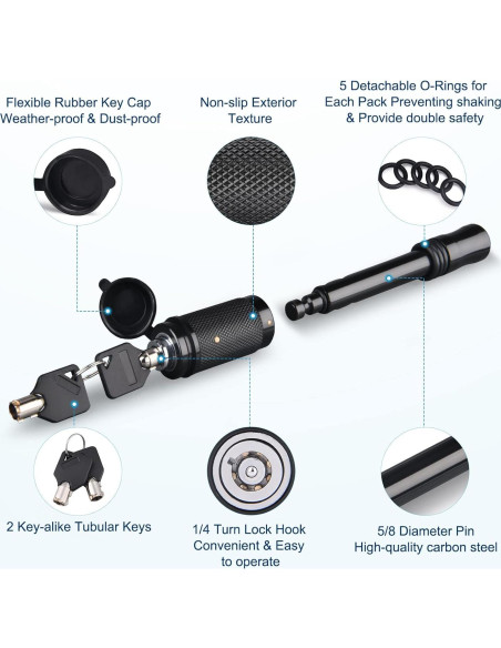 Kohree Juego de Cerraduras para Remolque 5/8" Antirrobo