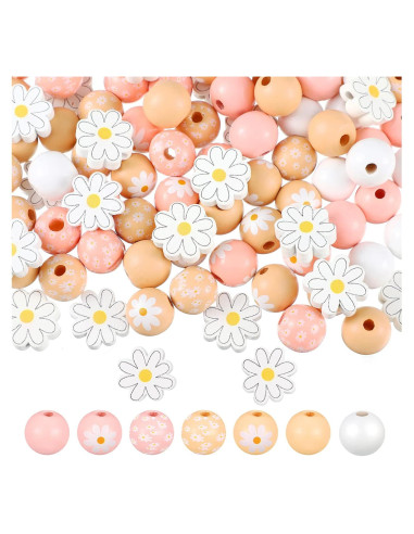 Buryeah 200 Pcs Perlas de Madera Coloridas para Manualidades