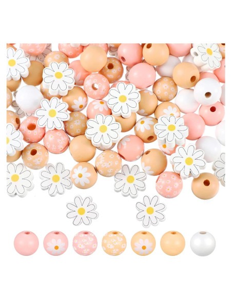 Buryeah 200 Pcs Perlas de Madera Coloridas para Manualidades