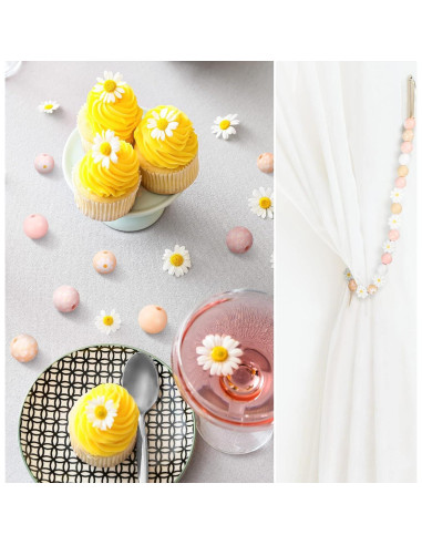 Buryeah 200 Pcs Perlas de Madera Coloridas para Manualidades