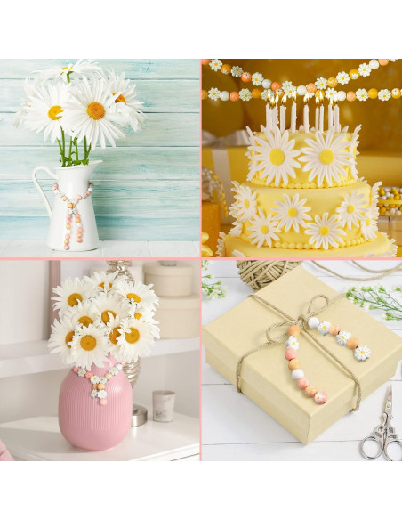 Buryeah 200 Pcs Perlas de Madera Coloridas para Manualidades