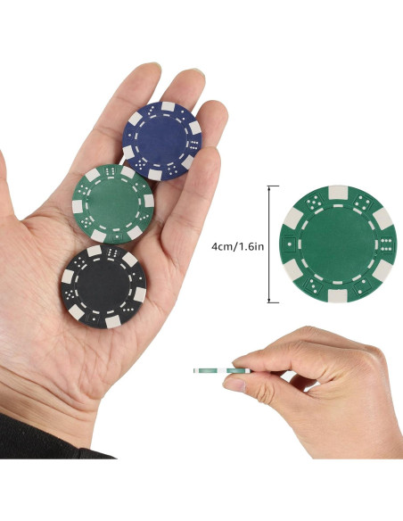 Fichas de Póker LUOBAO 100 Pcs 11.5g 4 Colores para Juegos