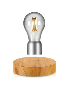 Lámpara de Escritorio LED Flotante Magnética VGAzer - Base de Madera