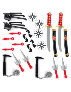 Conjunto de Armas Ninja de Plástico para Disfraces LARP