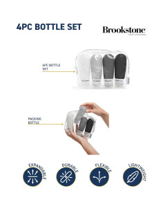 Botellas de Viaje Brookstone 4x100ml Aprobadas por TSA Silicona 2