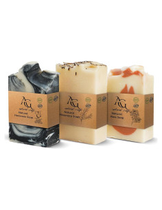 Paquete de 3 Jabones Naturales Arie Global - Romero, Hammam y Rosa
