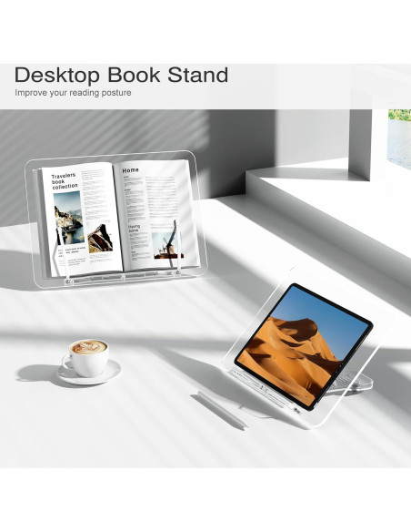 Soporte de Libro Acrílico UPERGO Ajustable 35.1x25.9cm