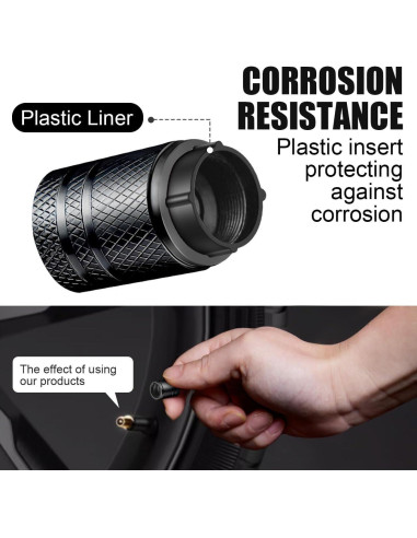 Tapas de Válvula de Neumático BAURATTI - Paquete de 5 - Negro