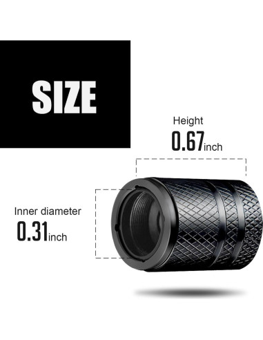 Tapas de Válvula de Neumático BAURATTI - Paquete de 5 - Negro