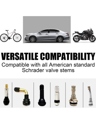 Tapas de Válvula de Neumático BAURATTI - Paquete de 5 - Negro