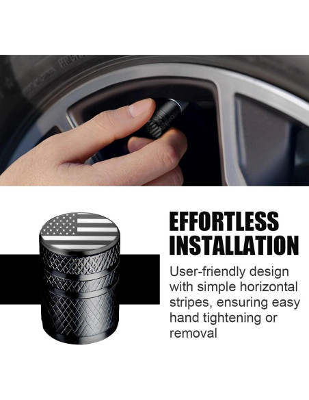 Tapas de Válvula de Neumático BAURATTI - Paquete de 5 - Negro