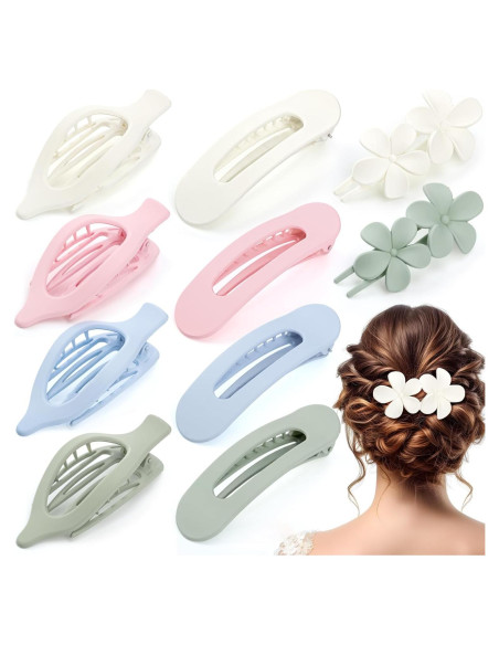 10 Clips Planos para el Cabello ProSuites - Antideslizantes Multicolor
