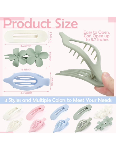 10 Clips Planos para el Cabello ProSuites - Antideslizantes Multicolor