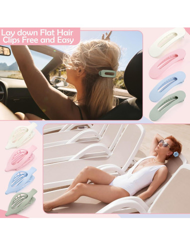 10 Clips Planos para el Cabello ProSuites - Antideslizantes Multicolor