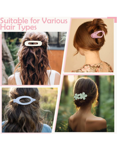 10 Clips Planos para el Cabello ProSuites - Antideslizantes Multicolor