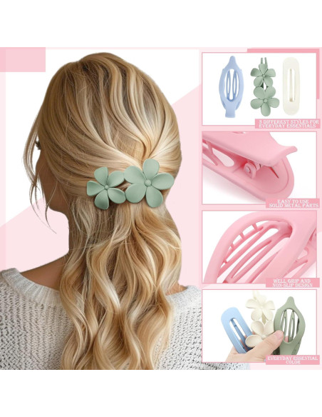 10 Clips Planos para el Cabello ProSuites - Antideslizantes Multicolor