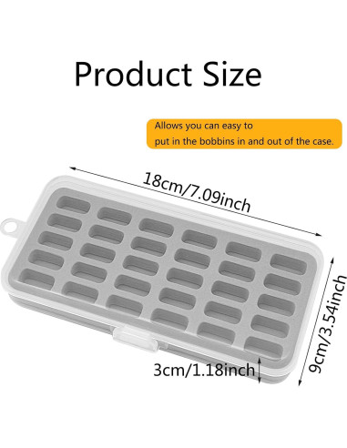 Caja de Almacenamiento de Bobinas YEQIN 2 Piezas Gris 60 Compartimentos