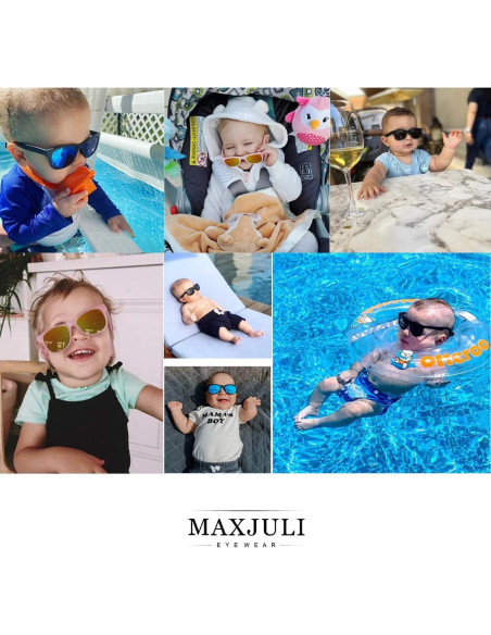Gafas de Sol MAXJULI para Bebés 0-24 Meses UV400 Ajustables
