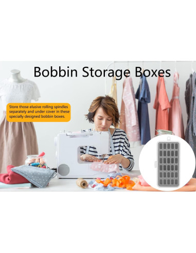 Caja de Almacenamiento de Bobinas YEQIN 2 Piezas Gris 60 Compartimentos