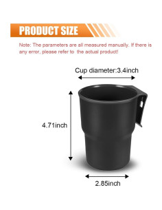 Soporte de Taza para Auto KITUREK Negro 1, Organizador Multifuncional 2