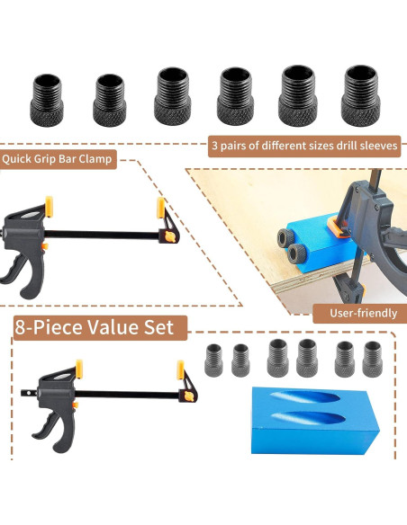 Kit de Plantilla de Agujeros 8 Piezas Bonsicoky 15 Aluminio