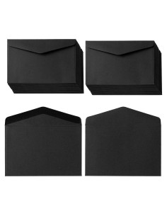 120 Sobres Pequeños Autoadhesivos Kraft Homtable 10.5x7cm Negro