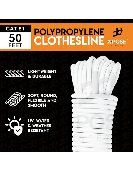 Cuerda de Plástico Xpose Safety 15.24m Blanca Resistente