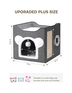 Casa para Gatos MOYLLOG Cueva Plegable 40.6x40.6x33.5cm 2