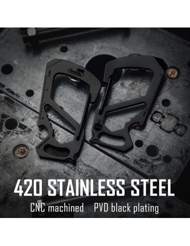 Multiherramienta Clip Carabina KeyUnity KS00 Acero Inoxidable 7 en 1