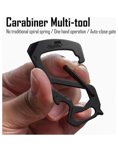 Multiherramienta Clip Carabina KeyUnity KS00 Acero Inoxidable 7 en 1