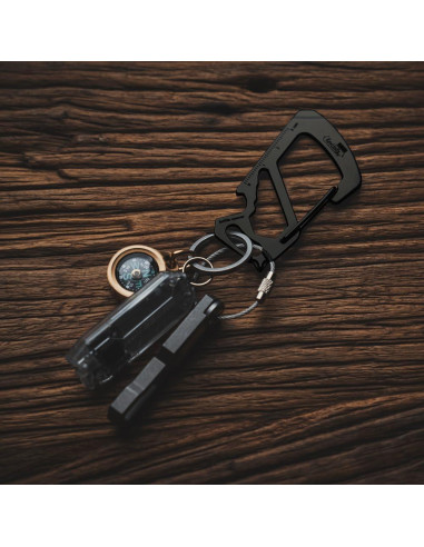 Multiherramienta Clip Carabina KeyUnity KS00 Acero Inoxidable 7 en 1