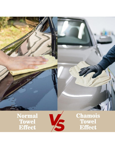 Paño Chamois MAQIHAN 60x90 cm para Auto - Piel de Oveja Real