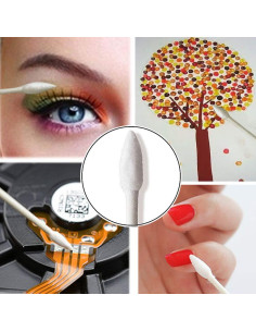 Bastoncillos de Algodón Orgánico Rouceyxin 800 Piezas Doble Punta 2