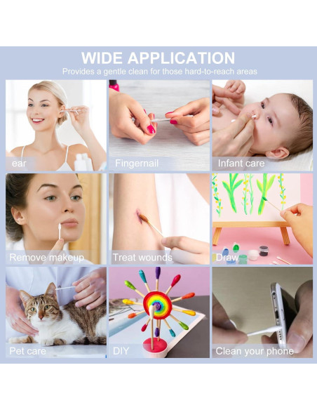 Bastoncillos de Algodón Orgánico Rouceyxin 800 Piezas Doble Punta